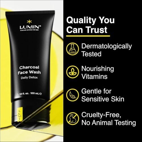 Lumin Charcoal Face Wash for Men – Daily Detox & Oil Control for Clear Skin - Image 3
