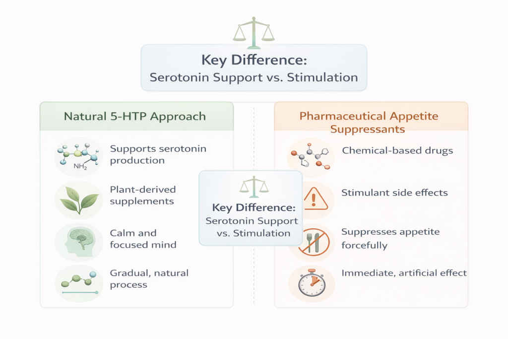 5-HTP natural appetite control versus pharmaceutical approaches comparison